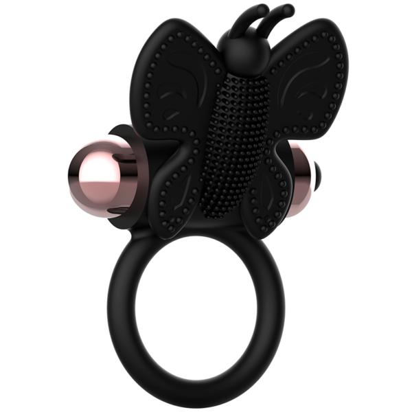 Coquette cock ring butterfly anillo vibrador negro / gold