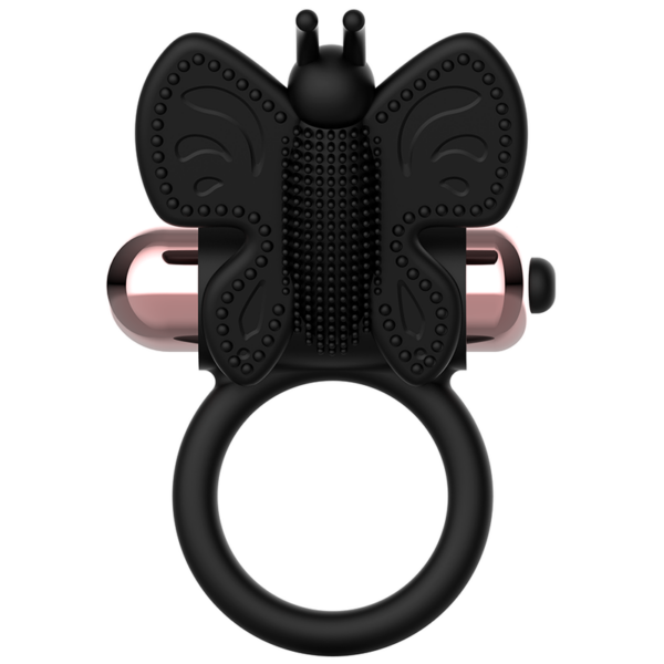 Coquette cock ring butterfly anillo vibrador negro / gold