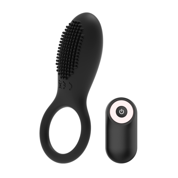Coquette anillo vibrador control remoto recargable negro / gold