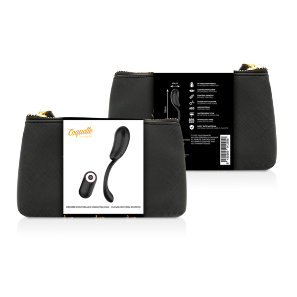 Coquette huevo control remoto recargable negro / gold