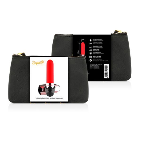 Coquette pintalabios vibrador recargable luxe negro / gold