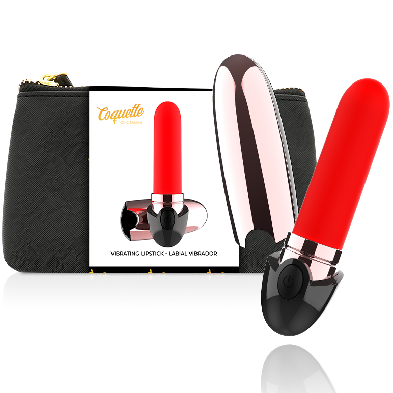 Coquette pintalabios vibrador recargable luxe negro / gold