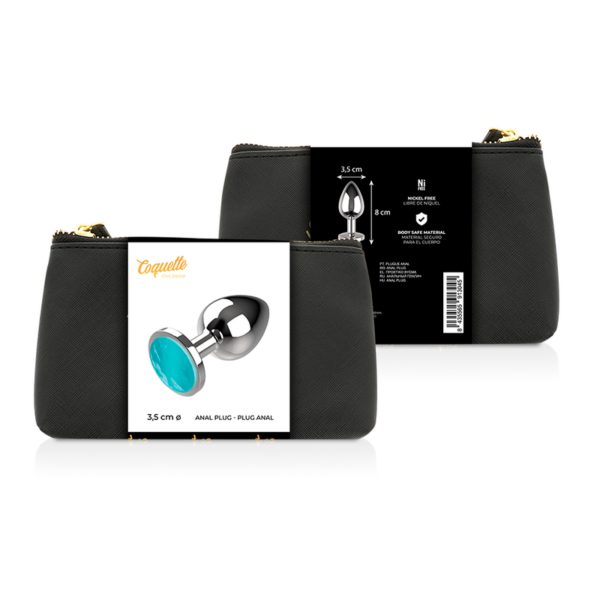 Coquette plug anal de metal talla m cristal blue 3.5 x 8cm