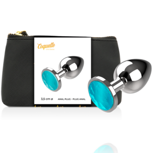 Coquette plug anal de metal talla m cristal blue 3.5 x 8cm