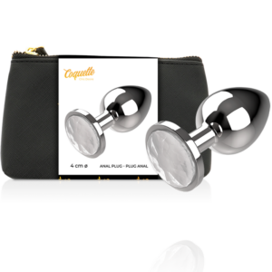 Coquette plug anal de metal talla l cristal clear 4 x 9cm