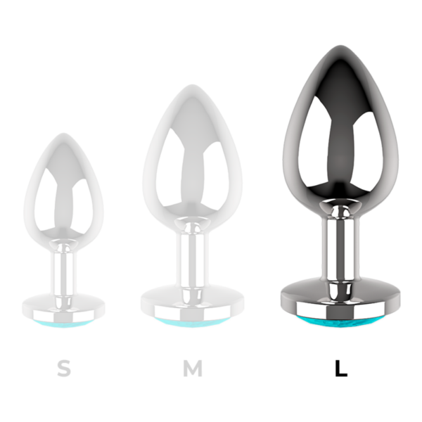 Coquette plug anal de metal talla l cristal azul 4 x 9cm