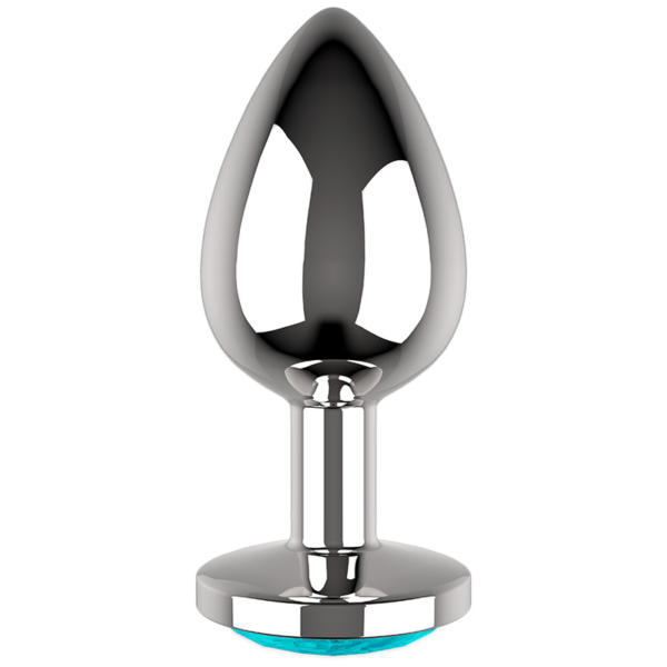 Coquette plug anal de metal talla l cristal azul 4 x 9cm