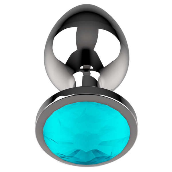 Coquette plug anal de metal talla l cristal azul 4 x 9cm