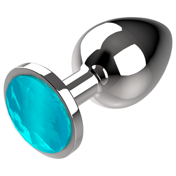 Coquette plug anal de metal talla l cristal azul 4 x 9cm