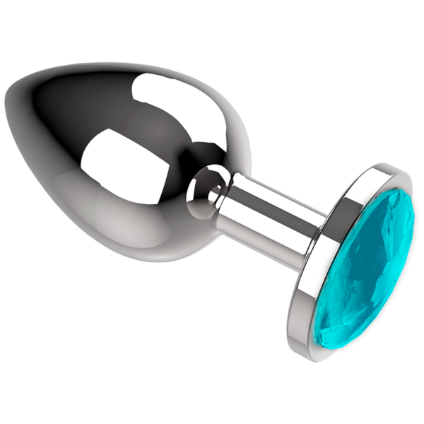 Coquette plug anal de metal talla l cristal azul 4 x 9cm