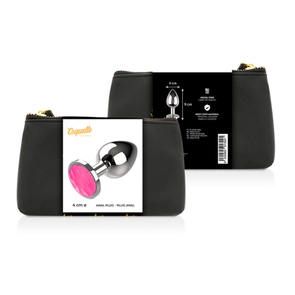 Coquette plug anal de metal talla l cristal pink 4 x 9cm