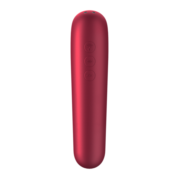Satisfyer dual love vibrador y succionador con aire pulsado rojo