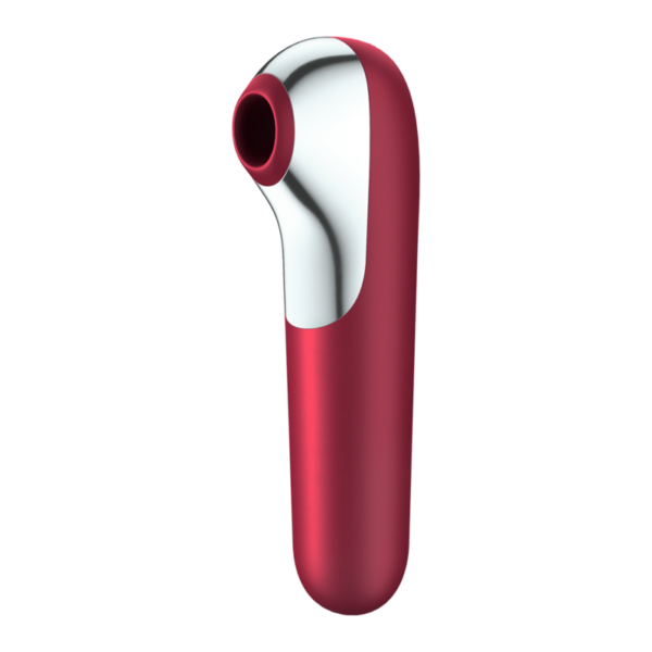 Satisfyer dual love vibrador y succionador con aire pulsado rojo