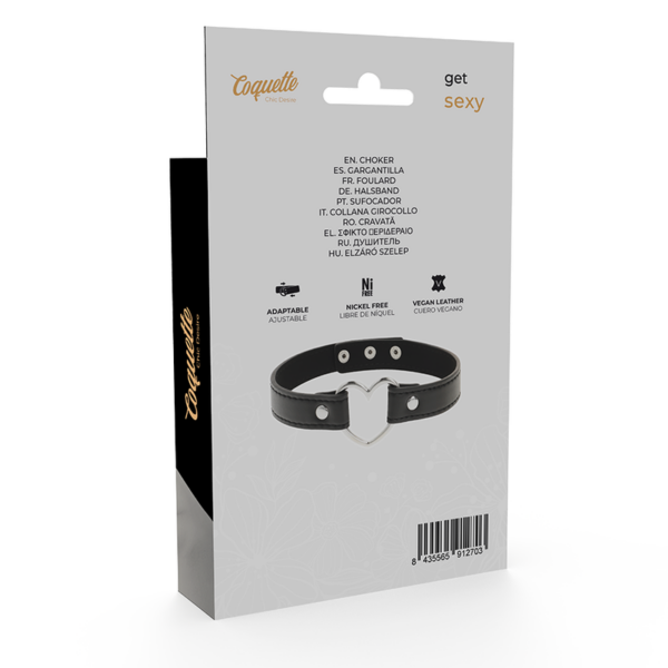 Coquette collar cuero vegano accesorio woman coraz?n