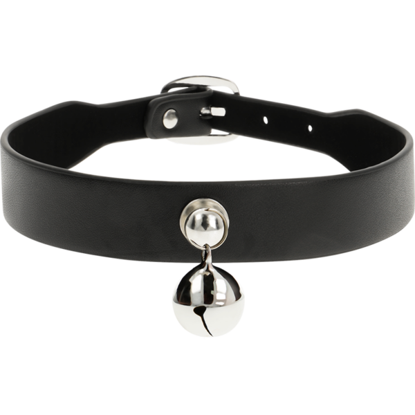 Coquette collar cuero vegano accesorio woman cascabel