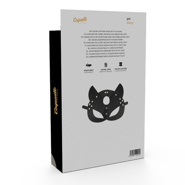 Coquette mascara cuero vegano con orejas de gato