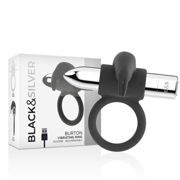 Black&silver burton anillo recargable 10 modos vibracion