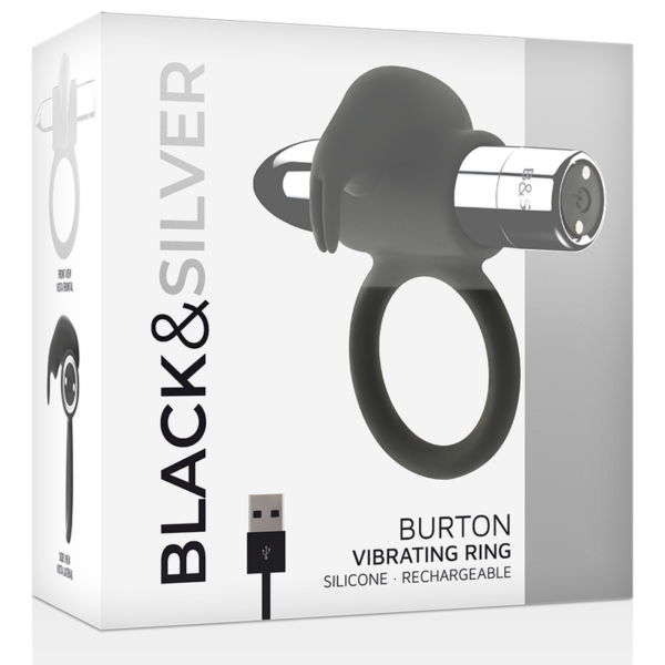 Black&silver burton anillo recargable 10 modos vibracion