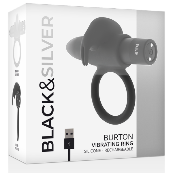 Black&silver burton anillo recargable 10 modos vibracion negro