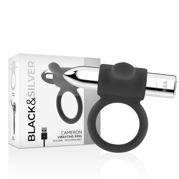 Black&silver cameron anillo recargable 10v silver