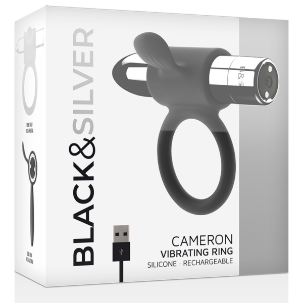 Black&silver cameron anillo recargable 10v silver
