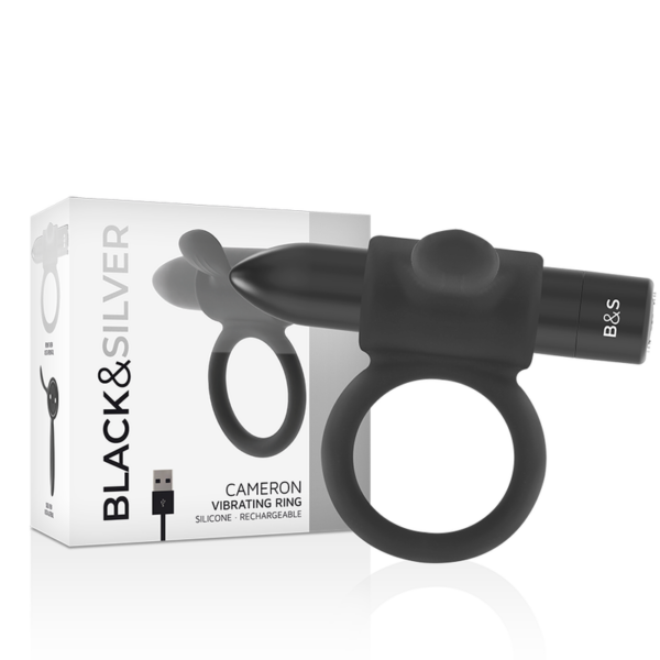 Black&silver cameron anillo recargable 10v negro