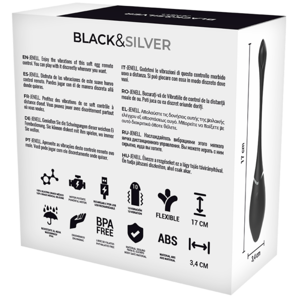 Black&silver jenell huevo vibrador recargable
