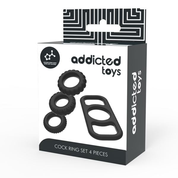 Addicted toys set 4 anillos silicona para el pene