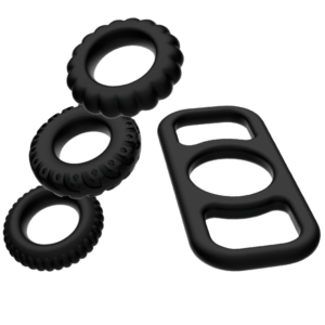Addicted toys set 4 anillos silicona para el pene