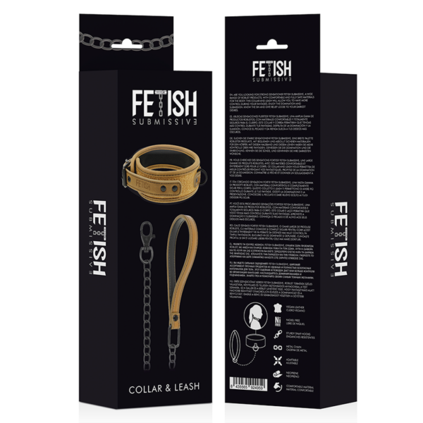 Fetish submissive origen collar con cadena