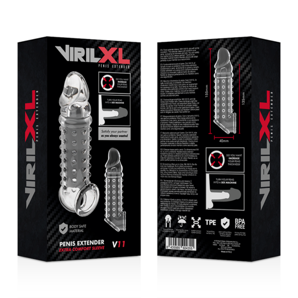 Virilxl extension y funda de pene v11 transparente