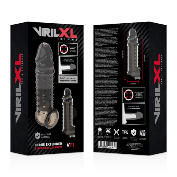 Virilxl extension y funda de pene v11 negro