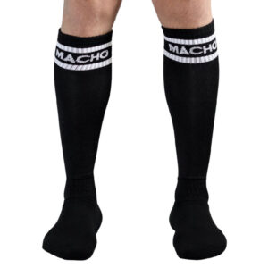 Macho calcetines largos talla unica negro