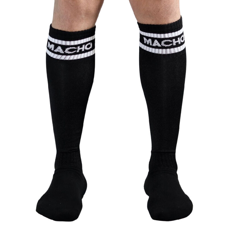 Macho calcetines largos talla unica negro