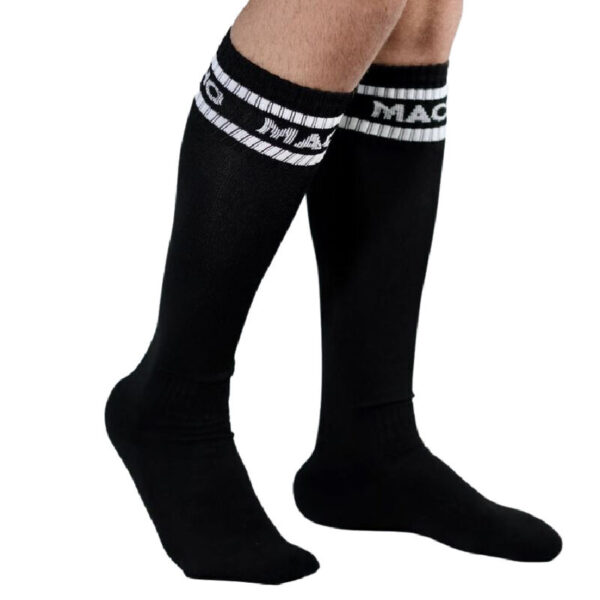 Macho calcetines largos talla unica negro