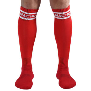 Macho calcetines largos talla unica rojo