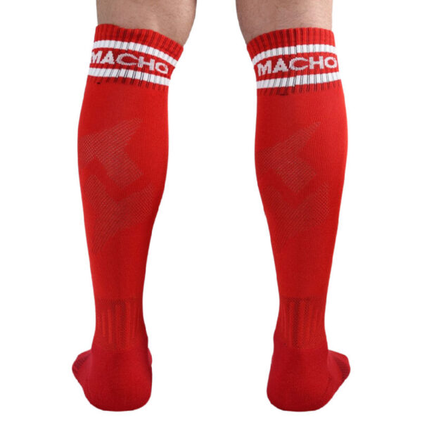 Macho calcetines largos talla unica rojo