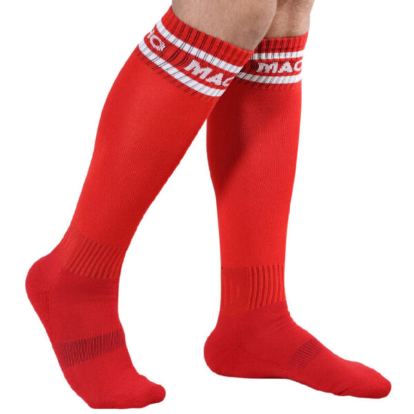 Macho calcetines largos talla unica rojo