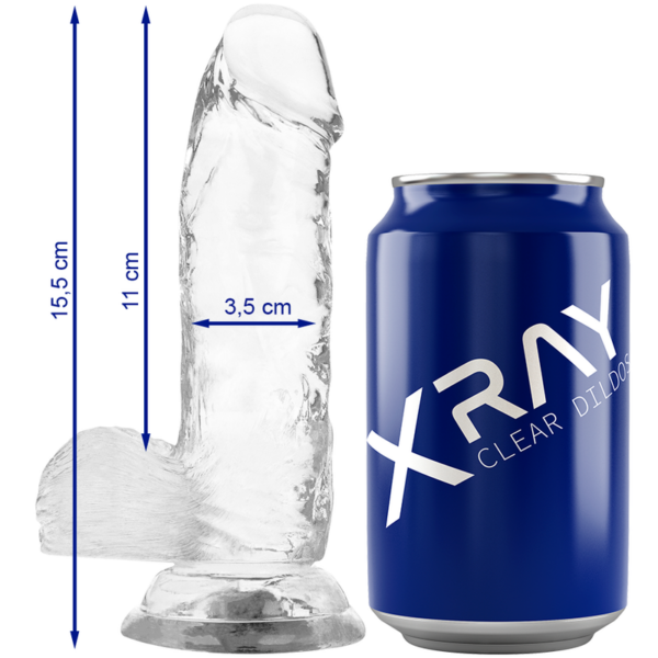 Xray arn?s + dildo realista transparente 15.5cm x 3.5cm