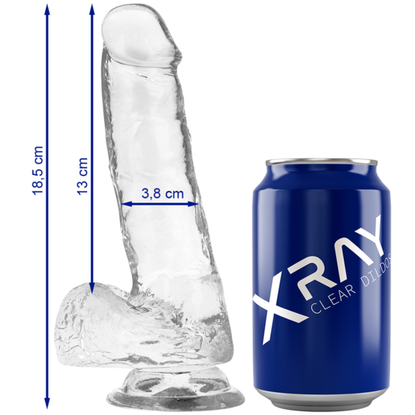 Xray arn?s + dildo realista transparente 18.5cm x 3.8cm