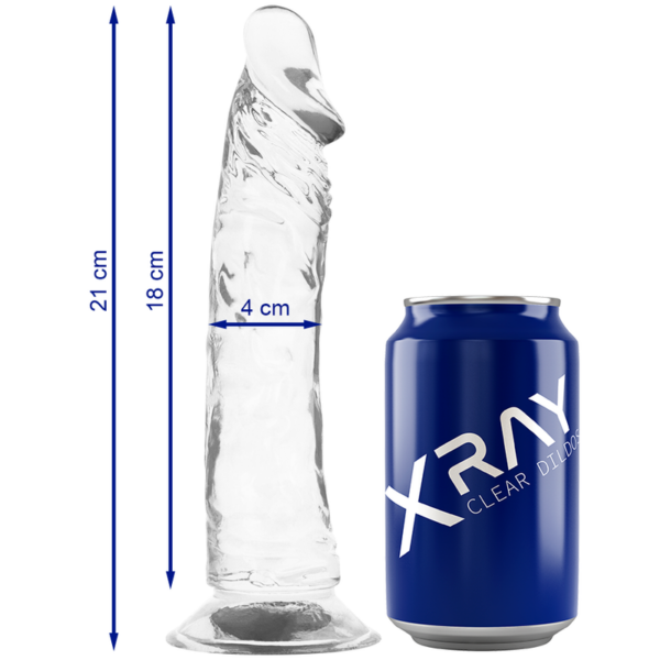 Xray arnes + dildo transparente 21 cm x 4cm