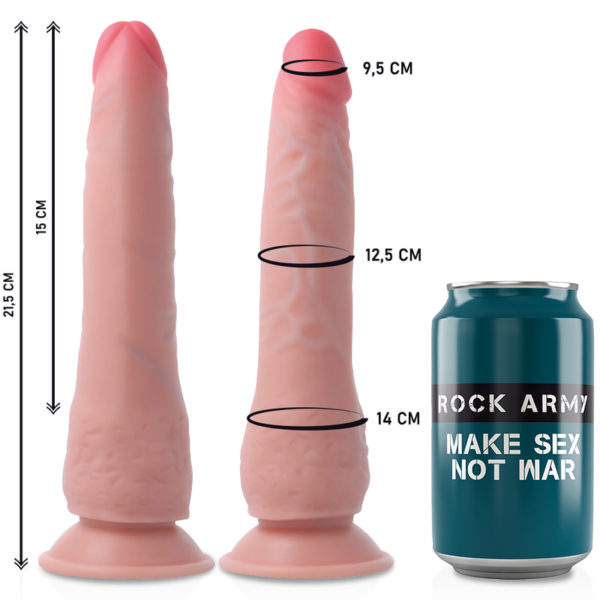 Rockarmy arn?s + dual density crusader dildo realista 21,5cm