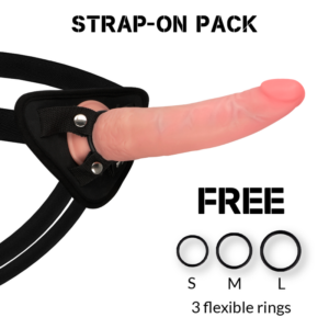 Rockarmy arn?s + dual density crusader dildo realista 21,5cm