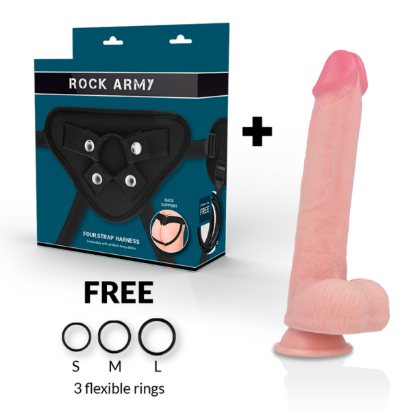 Rockarmy arn?s + liquid silicone dildo premium kingcobra 24cm