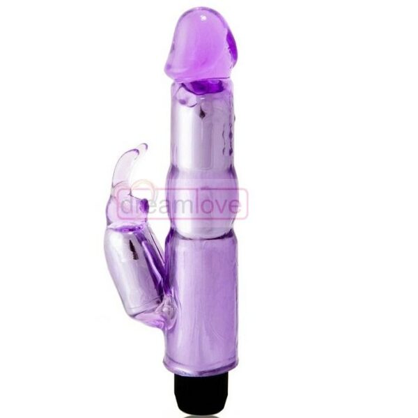 Vibrador c/estimulador lila regulable