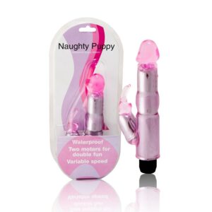 Vibrador c/estimulador rosa regulable