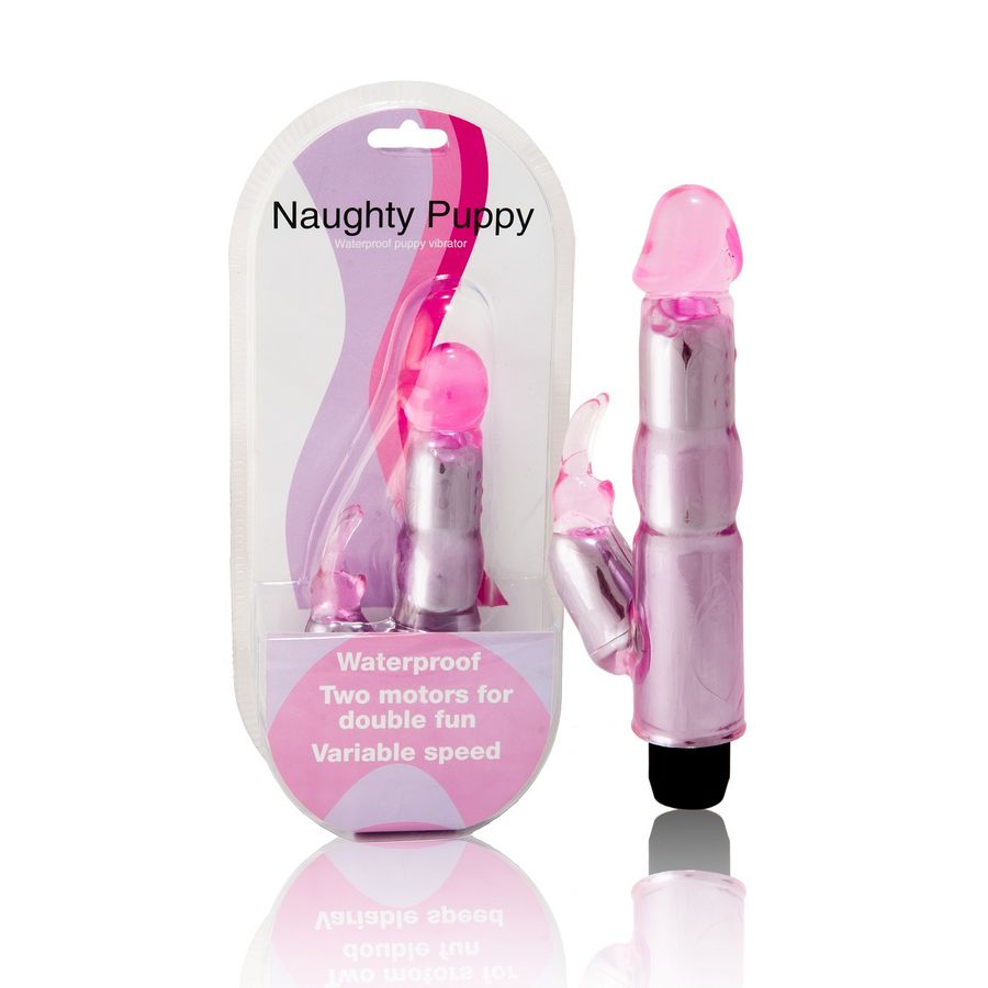 Vibrador c/estimulador rosa regulable