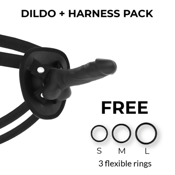 Cock miller - arnes + dildo silicona density cocksil articulable negro 13 cm