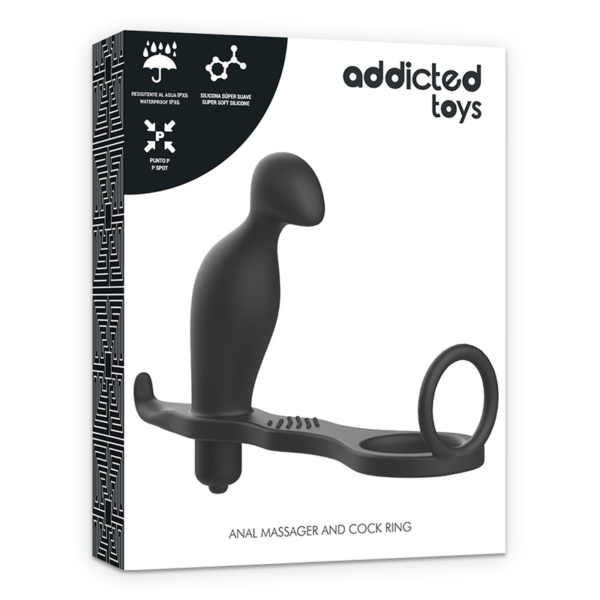 Addicted toys  plug anal con anillo silicona negro