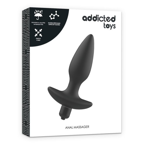 Addicted toys masajeador plug anal con vibraci?n negro
